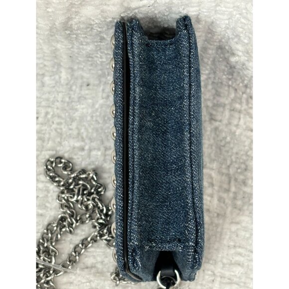 Coach Studded Blue Denim Wallet With Chain Strap #100504 - Picture 6 of 8